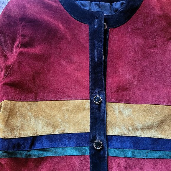 100pc Suede Vintage Jacket Striped - *Vintage Size 14 - Picture 13 of 13